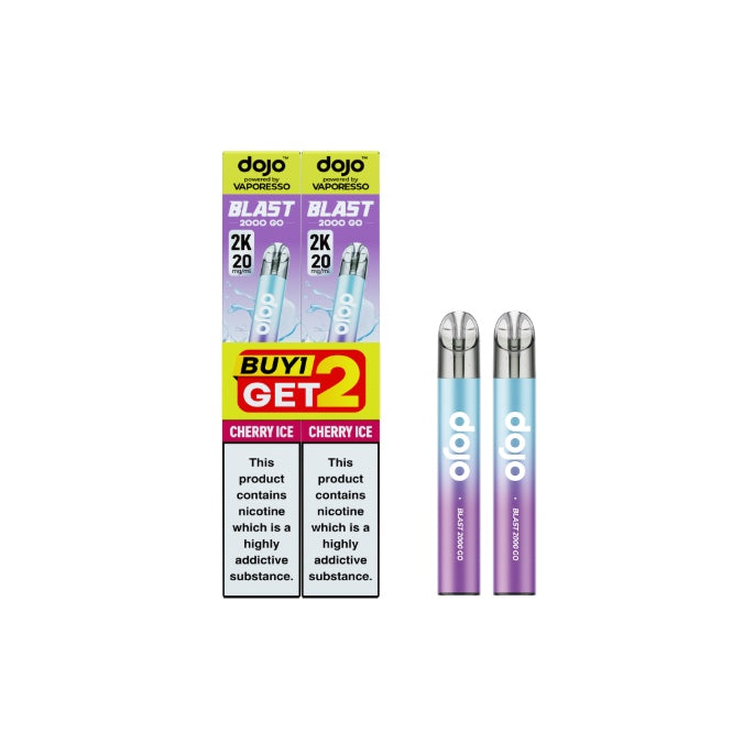 20mg Vaporesso Dojo Blast 2000 Go Transparent Prefilled Pod Vape Kit - Pack of 2