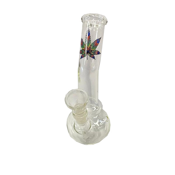 17cm Percolator Multi Leaf Print Glass Bong AC-215 (SM-2409)