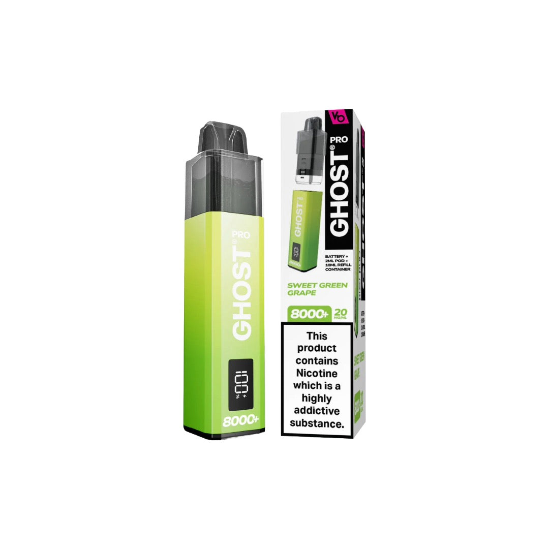 20mg Ghost Pro 8000+ By Vapes Bars Prefilled Pod Vape Kit