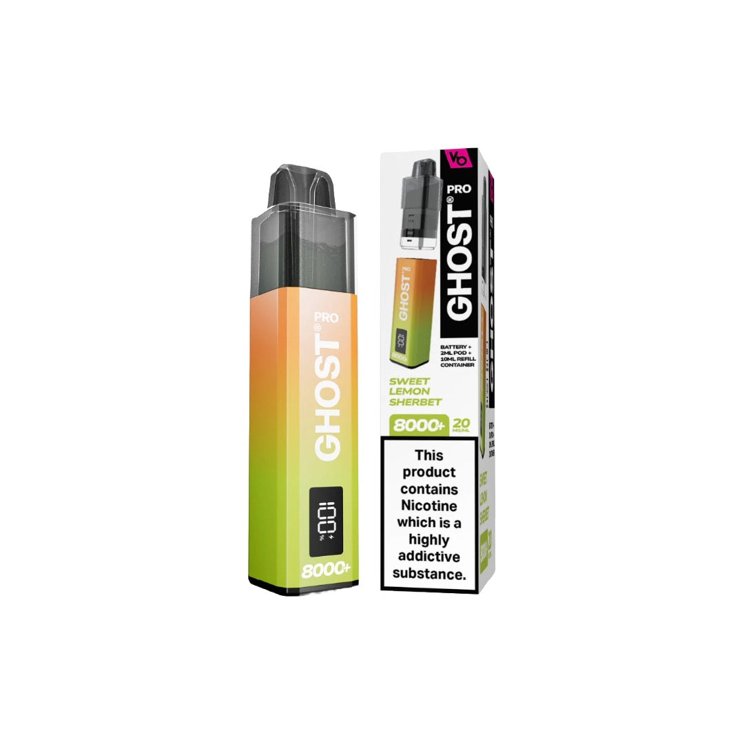 20mg Ghost Pro 8000+ By Vapes Bars Prefilled Pod Vape Kit
