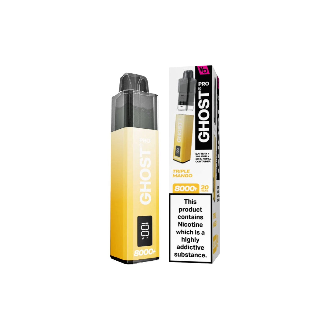 20mg Ghost Pro 8000+ By Vapes Bars Prefilled Pod Vape Kit