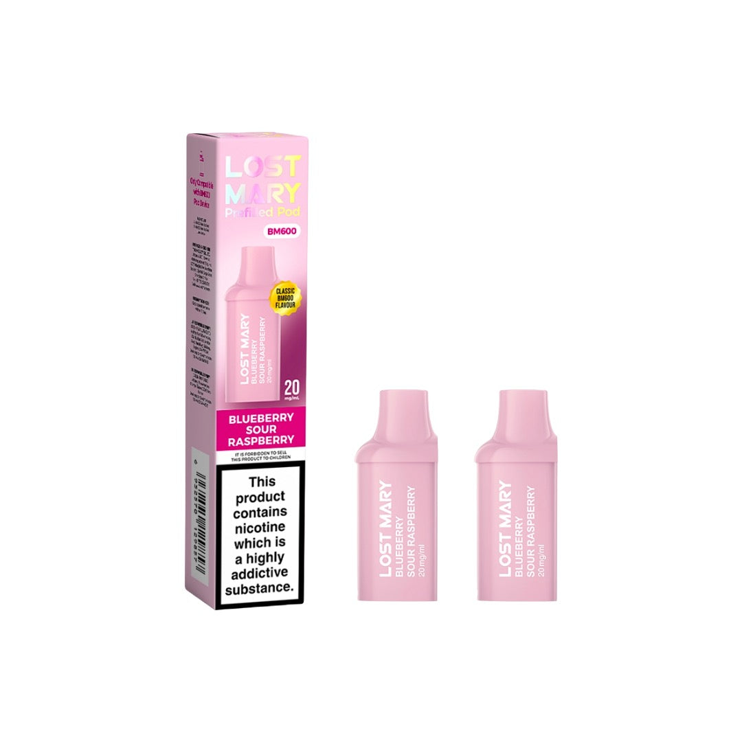 20mg Lost Mary BM600 Prefilled Replacement Pods 1200 Puffs - 2 Pcs