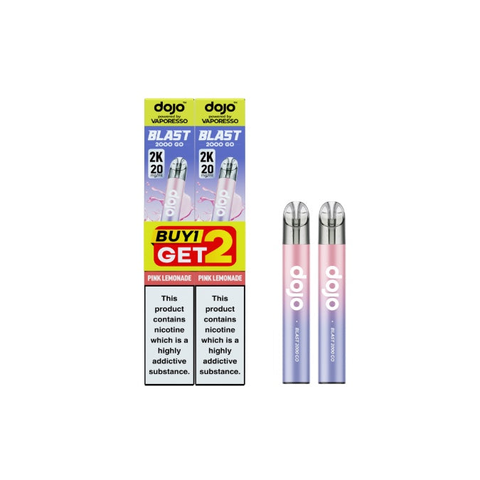 20mg Vaporesso Dojo Blast 2000 Go Transparent Prefilled Pod Vape Kit - Pack of 2