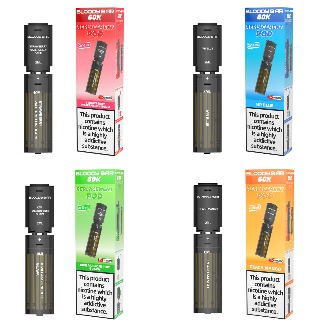 20mg Bloody Bar 60K Prefilled Pods 60000 Puffs - 1 Pc