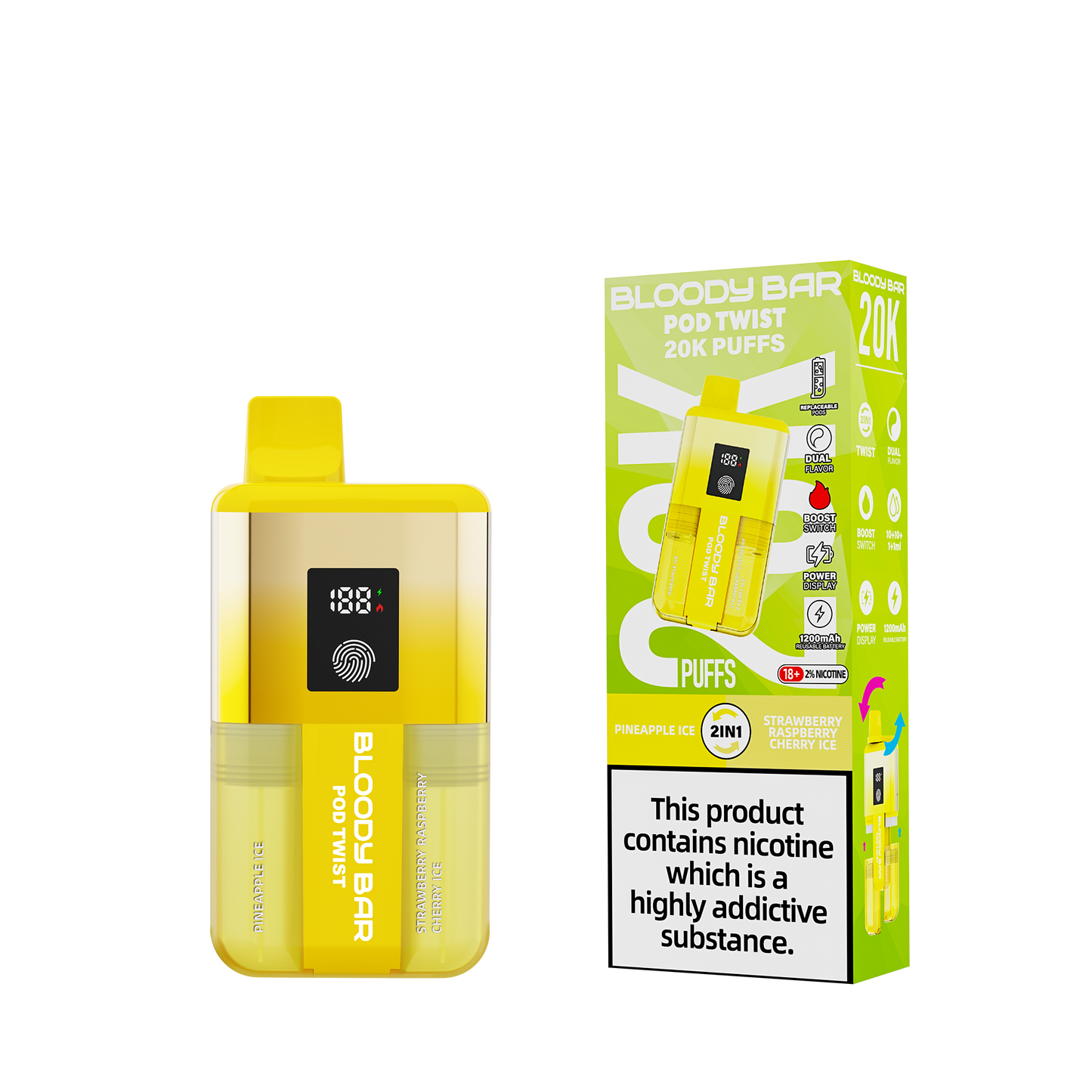 20mg Bloody Bar 20K Twist Prefilled Pod Vape Kit 20000 Puffs - 1 Pc