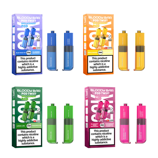 20mg Bloody Bar 20K Twist Prefilled Replacement Pods 20000 Puffs - 2 Pcs