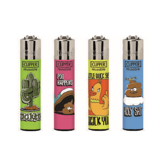 48 Clippers D48 CP11RH Classic Flint Trendy Sentences 4 Lighters - CL3A1838UKH