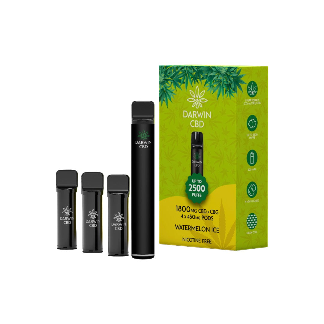1800mg Darwin CBD 4 in 1 Vape Kit 2500 Puffs