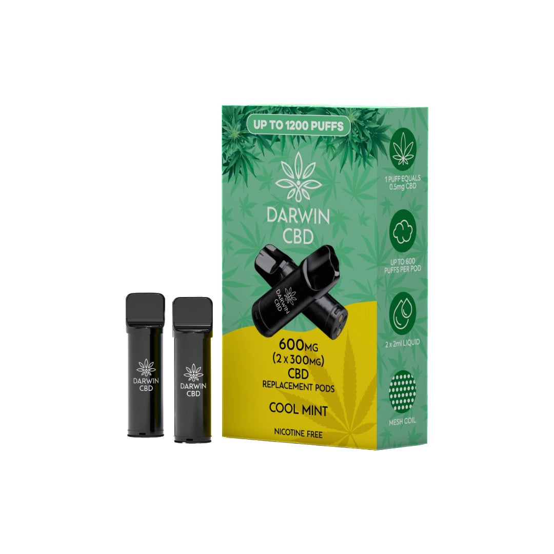 600mg Darwin CBD Prefilled Replacement Pods 1200 Puffs - 2 Pcs