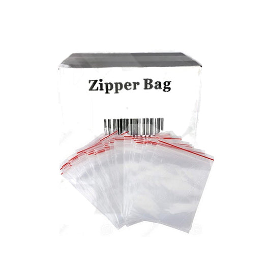 Zipper Branded 100mm x 100mm Clear Bags